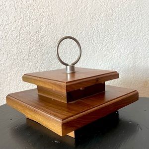 Vernco Genuine Walnut Rotating Decor Piece